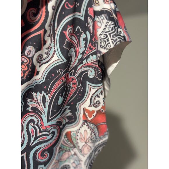 Live & Let Live V neck flutter Sleeve Top Women's Sz 2xl studs rock boho artsy - Picture 3 of 8